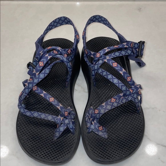 CHACO Cloud X2 Remix Sandals Squared Navy Performance Sports Heel Size 9 EUC - Picture 1 of 6